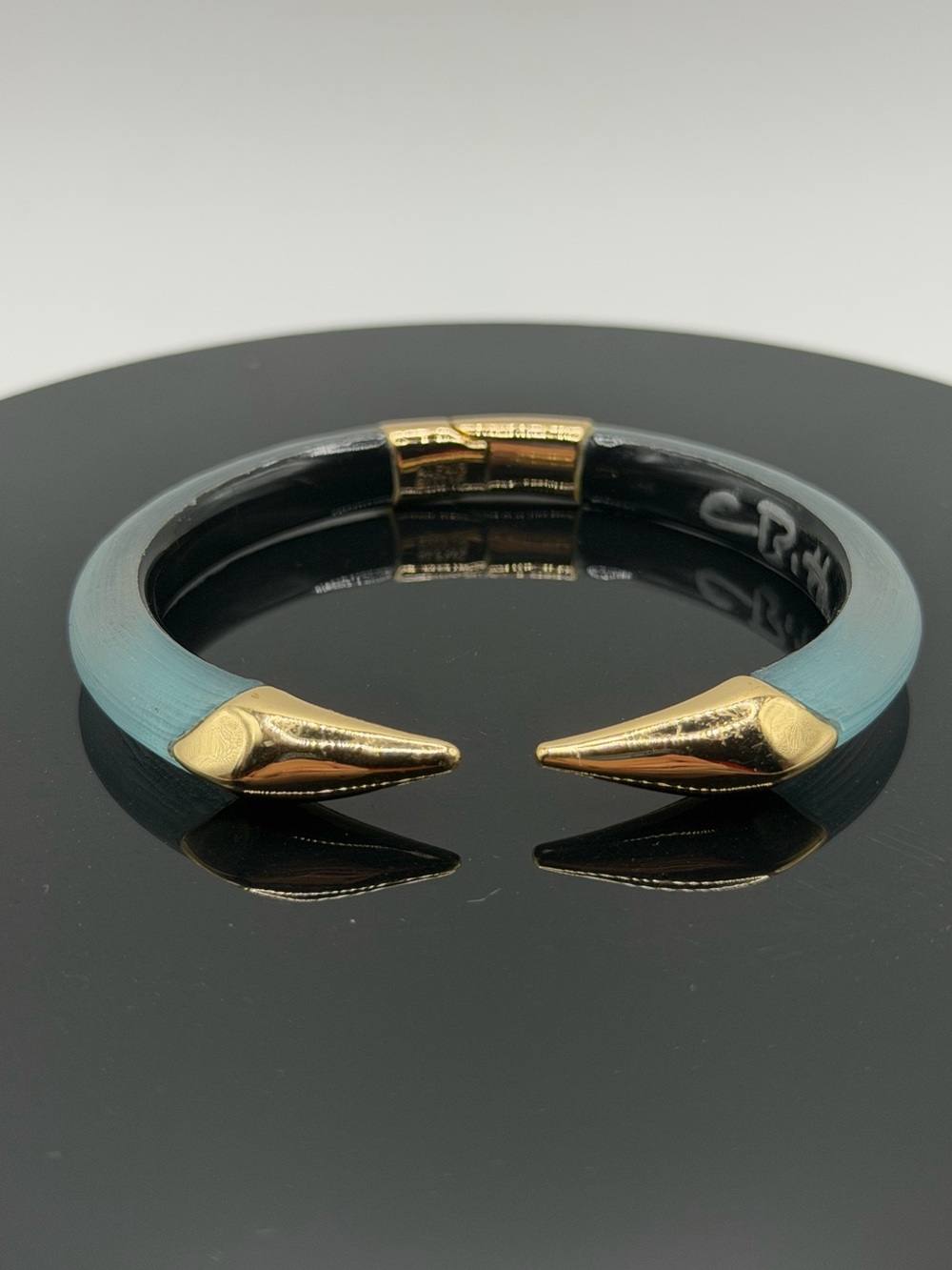 Alexis Bittar Autographed Pyramid Lucite and 14kt Gold-plated Bracelet
